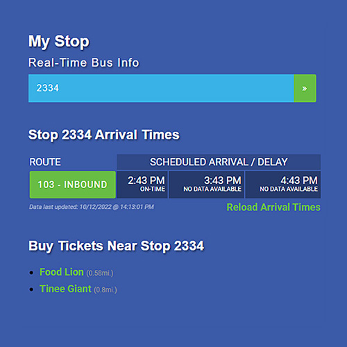 Real-Time Bus Info – Hampton Roads Transit