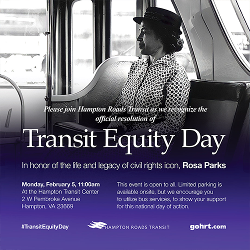 HRT Celebrates Rosa Parks on Transit Equity Day Hampton Roads Transit